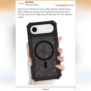Glitter Black Protective Phone Case For Iphone Air Case 2025
